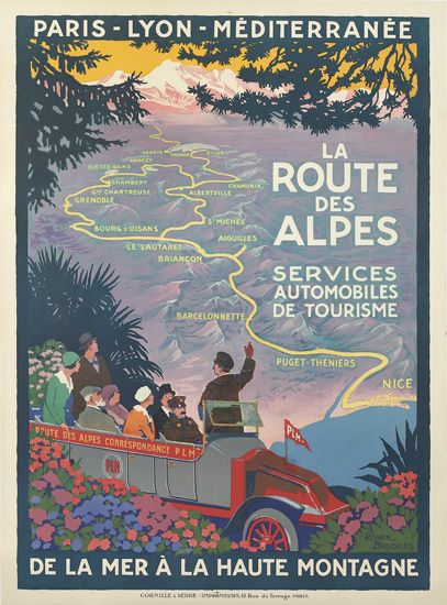ROGER BRODERS (1883-1953). LA ROUTE DES ALPES. Circa 1920. 42x30 inches, 107x78 cm. Cornille & Serre, Paris.